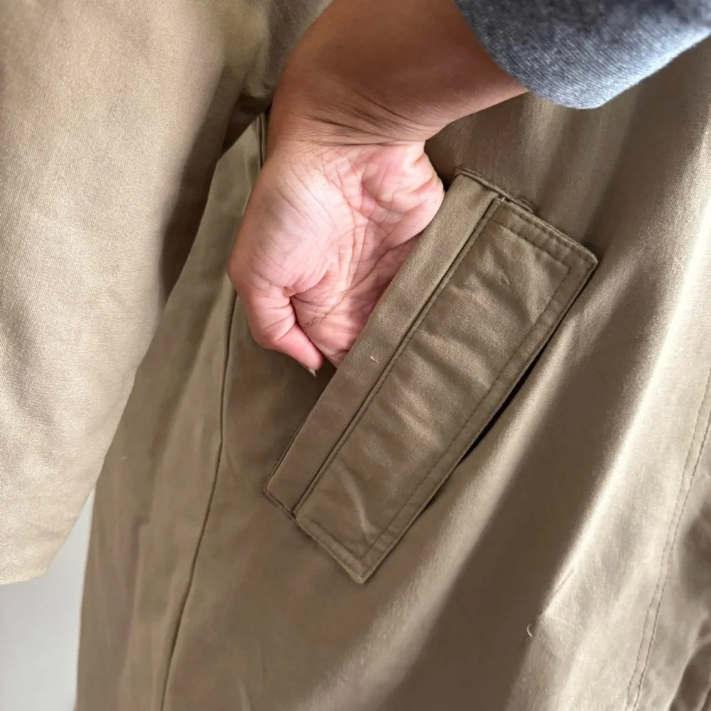 Vintage Tan Coat - Thick / Insulated Puffer Ski Snow Medium - Picture 2 of 8